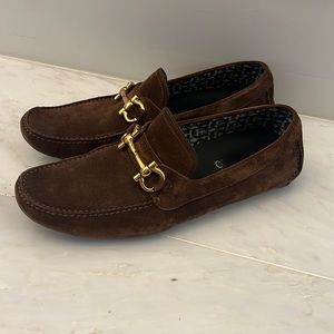 Salvatore Ferragamo Suede Slip On Driver
